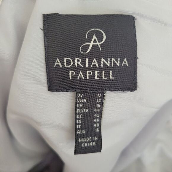 Adrianna Papell One Shoulder Ivory Sheer Floral Print Dress - Picture 3 of 4